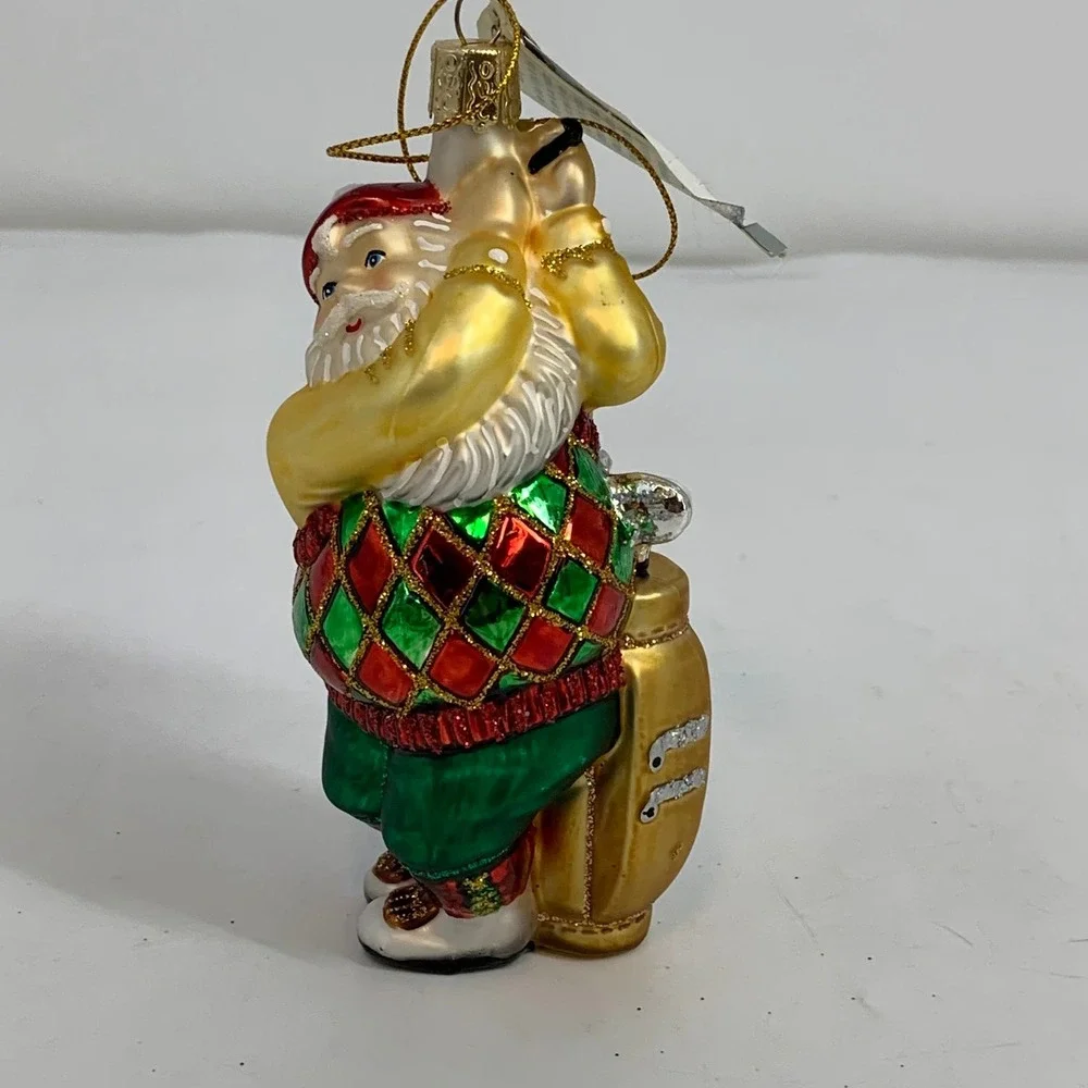 Old World Christmas Golfing Santa Glass Ornament‎ Golfer Christmas Tree